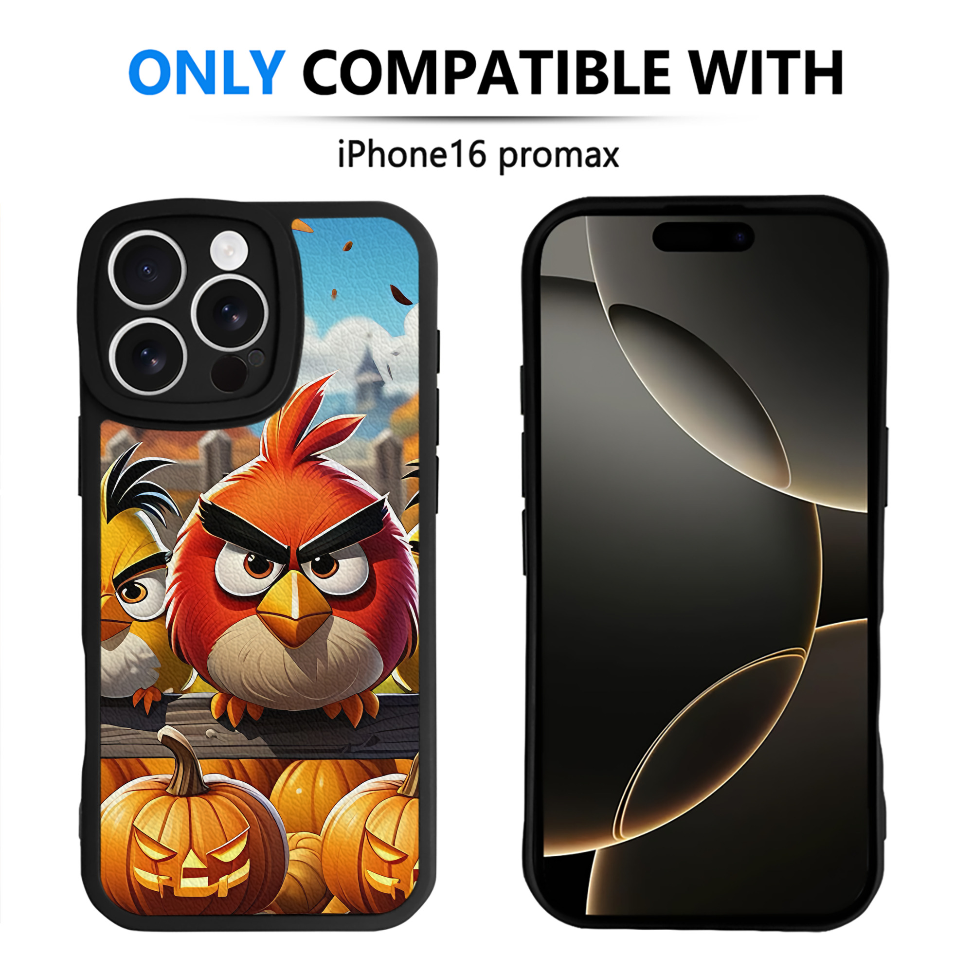 （画像用） Angry Birds アングリーバード 【iPhone 16シリーズ対応】シリコンスマホケース（レザー調） 材質：シリコン